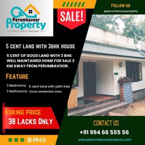 3 bhk house for sale in perumbavoor 